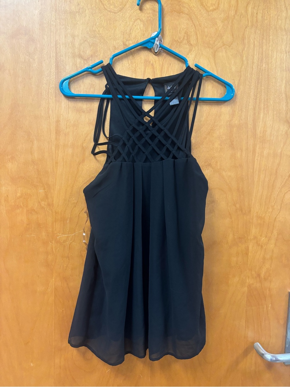 Daytrip Black Lattice-Strap High Neck Camisole